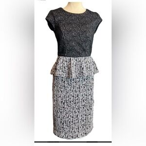 Jones New York Black and White Textured Dress- NWOT